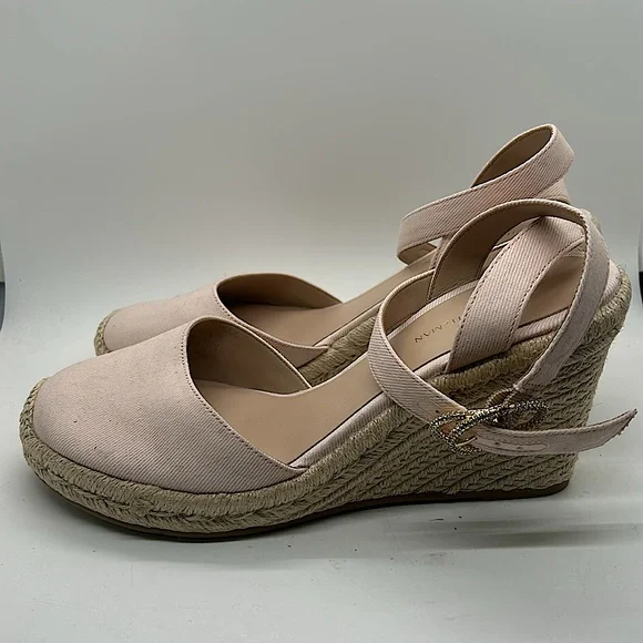 Stuart Weitzman Light Pink Ankle Strap Wedge Heel Sandals Shoes **Sz 39.5/US 9** - Picture 5 of 11